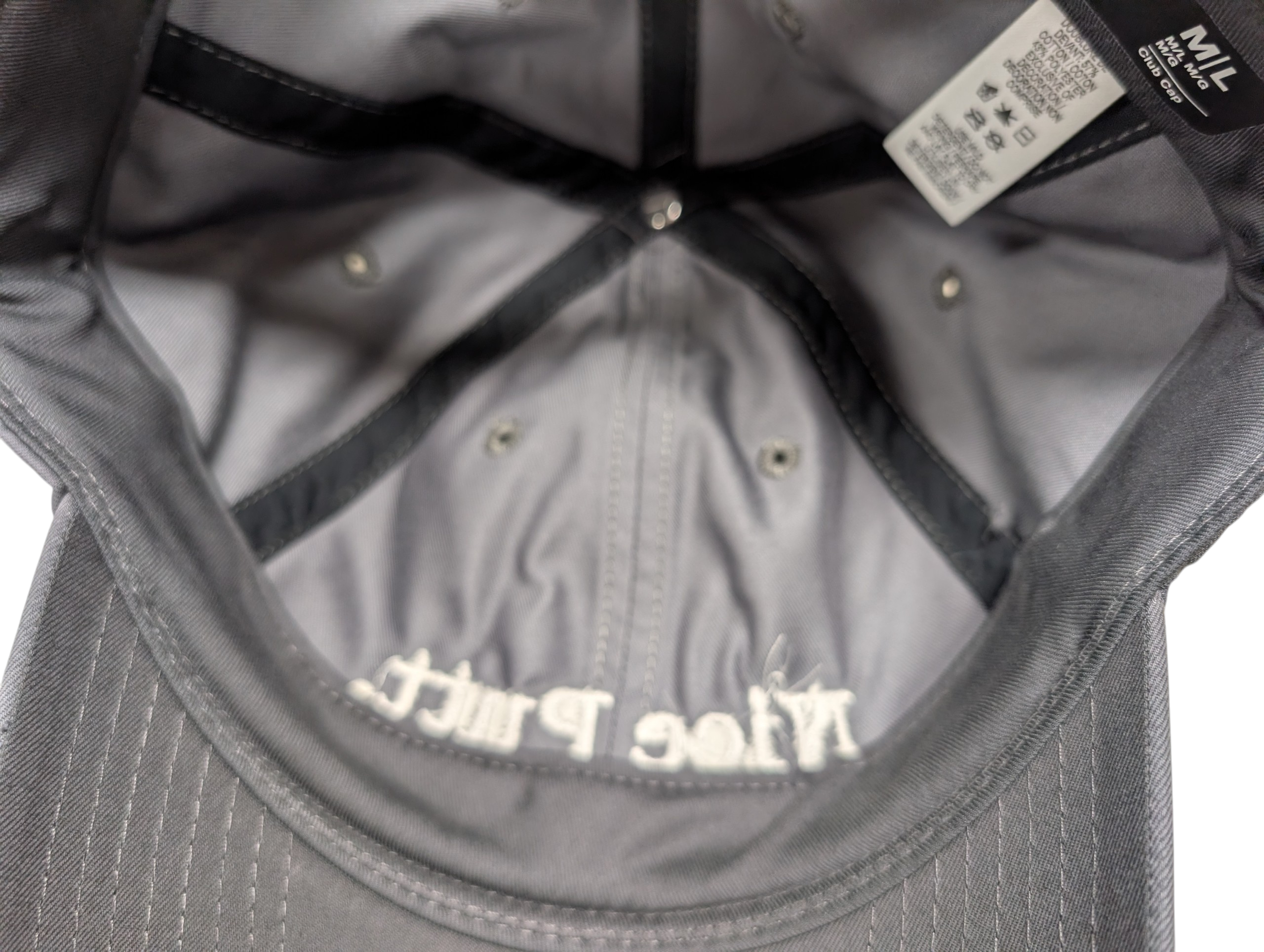 Nike Unstructured Cotton/Poly Twill Cap - Dark Grey (Nice Putt - Text Only Embroidery in White)